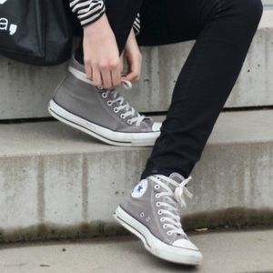 Gray Converse High Tops